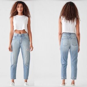 DL 1961 Susie Hi-Rise Distressed Faded Ripped Tapered Jeans 29